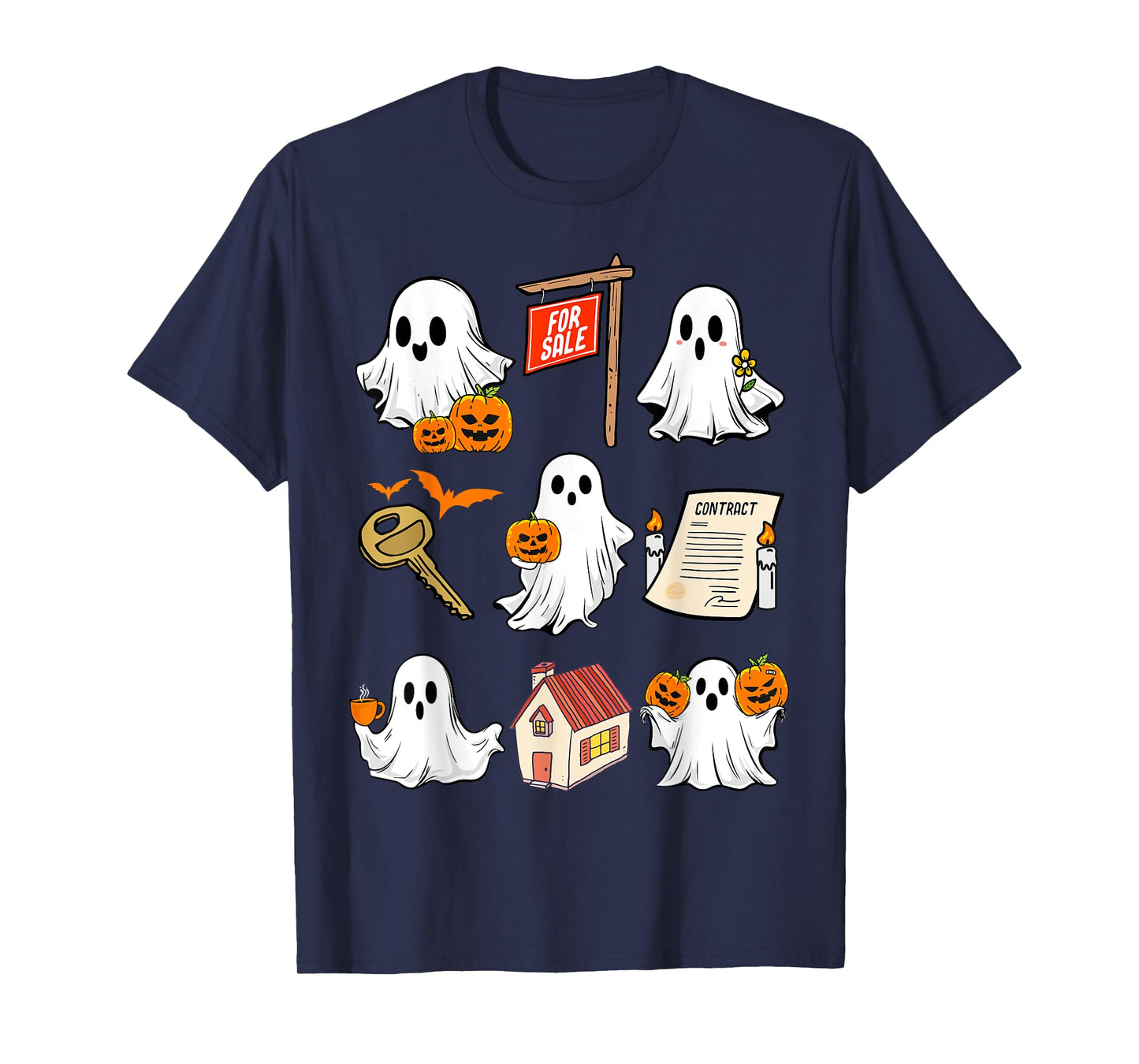 Halloween Real Estate Agent Spooky Ghost Boo Broker Realtor T-Shirt