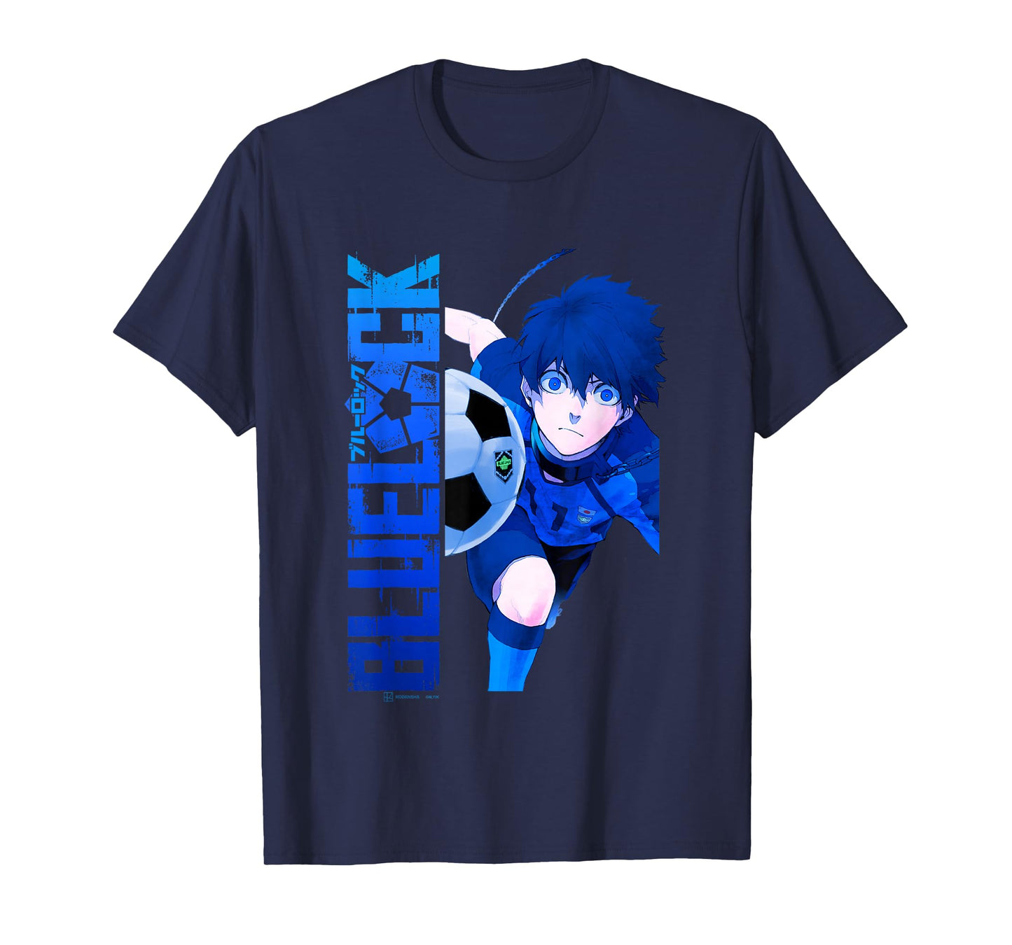 Blue Lock Blue Soccer Ball Split Panels T-Shirt
