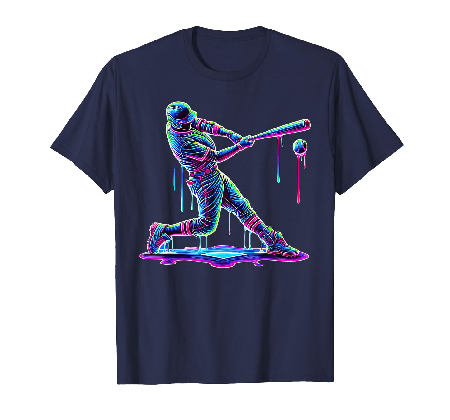 Ice Cream Drip Baseball Bat Baseball Player T-Shirt