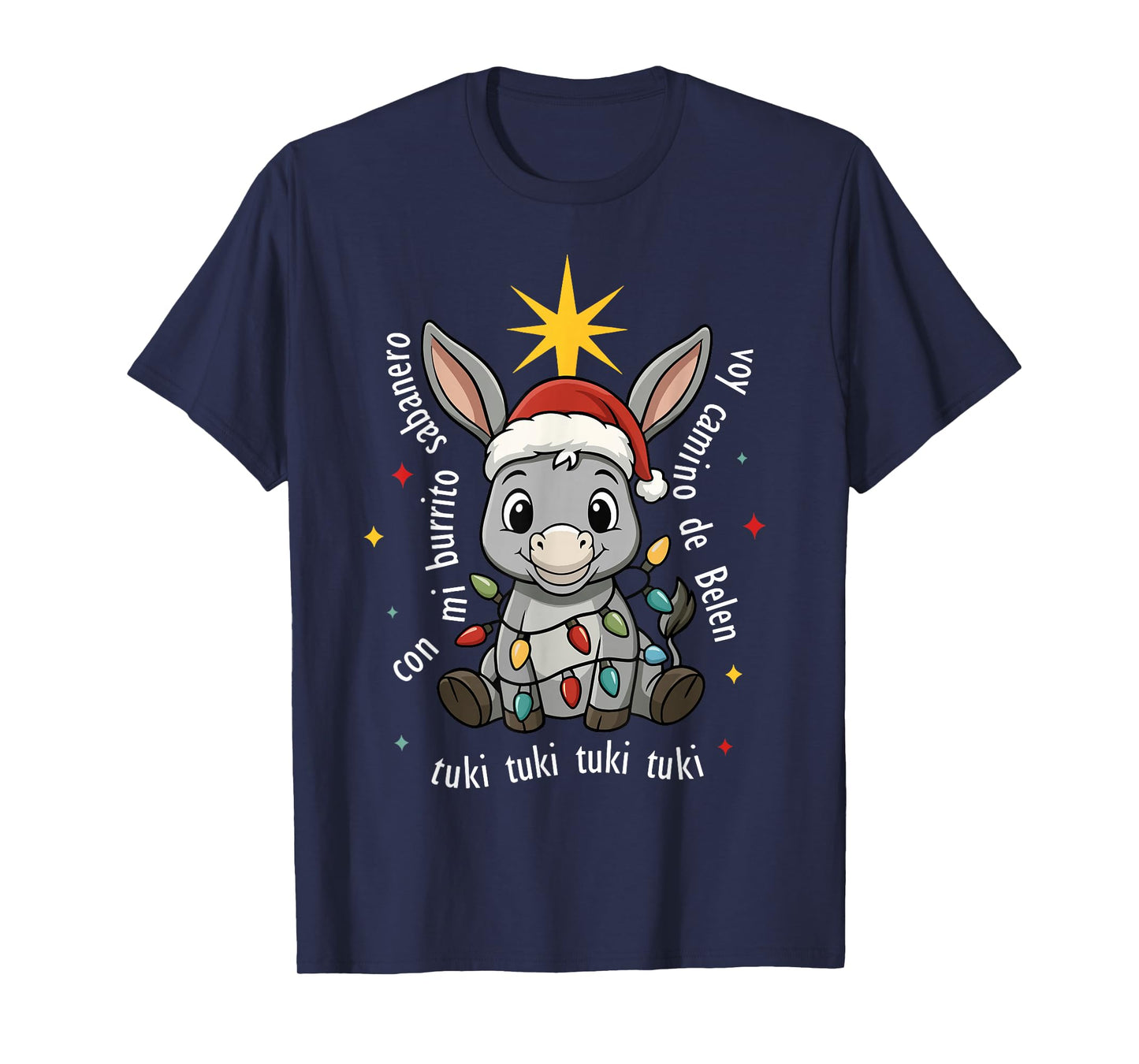 Con Mi Burrito Sabanero Mexican Tuki Tuki Donkey Latino Xmas T-Shirt