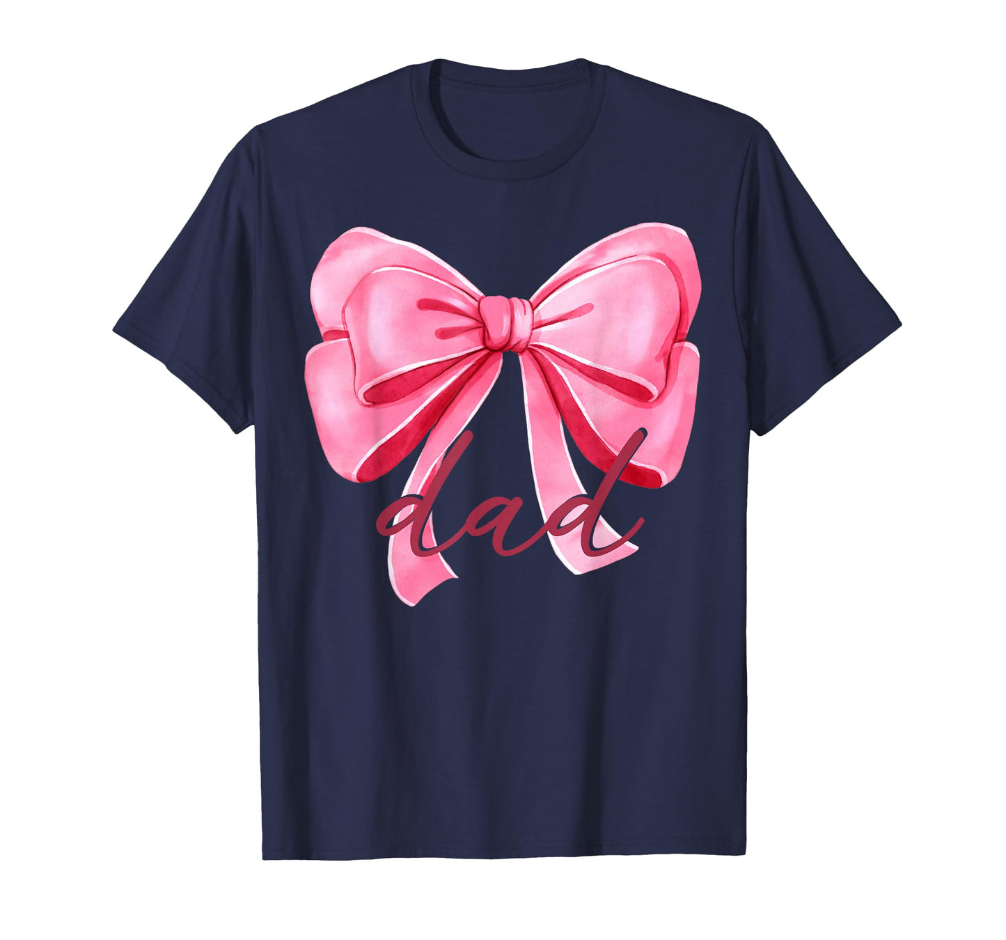 Dad Pink Bow Birthday Baby Shower Family Pink Ribbon T-Shirt
