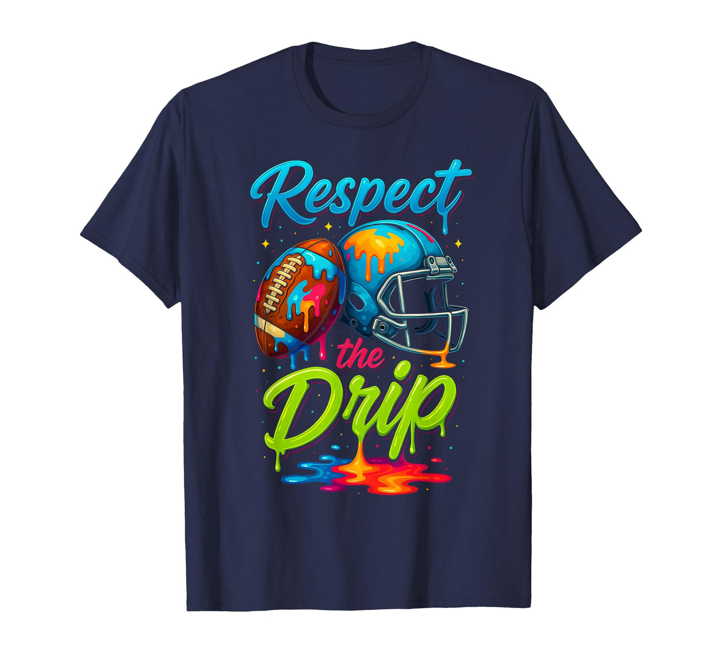 Football Drip Youth Boys Football Ice Cream Respect Drip T-Shirt