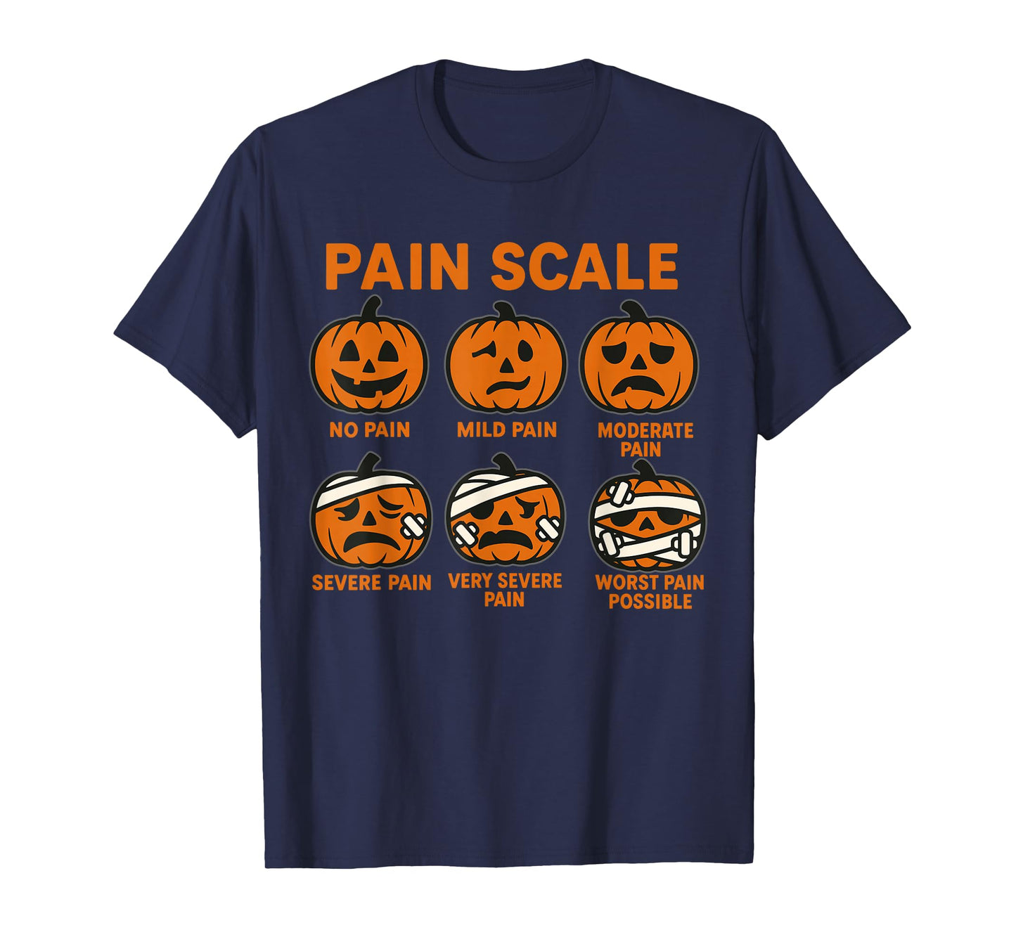 Funny Nurse Pain Scale Halloween Medical Staff ER Doctor T-Shirt