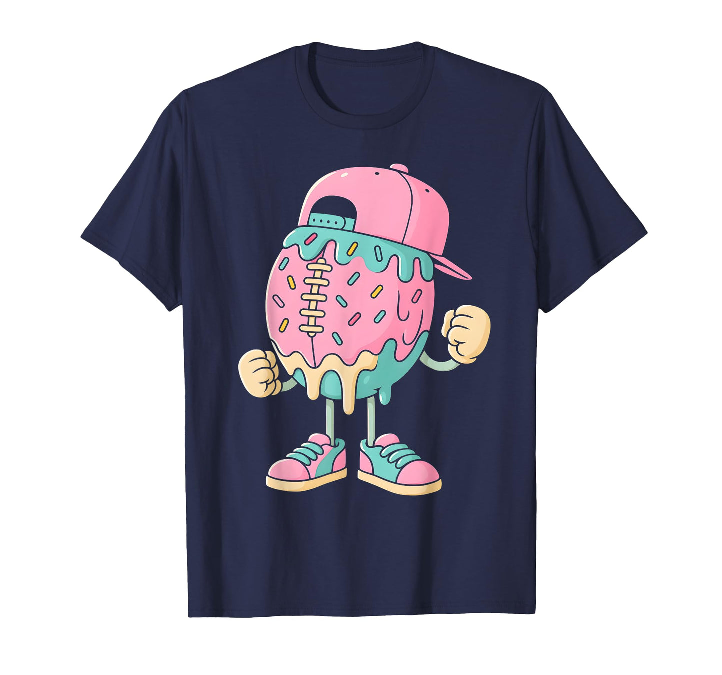 Football Drip Girls Ice Cream Drip Youth Sports Game Day T-Shirt
