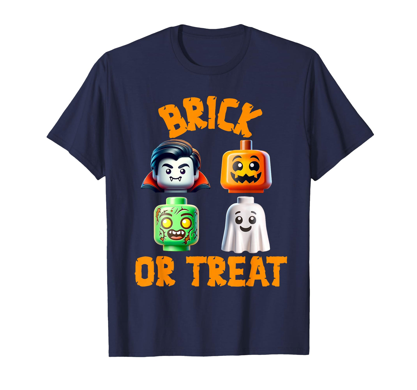 Building Bricks Halloween Costume Brick or Treat Monsters T-Shirt