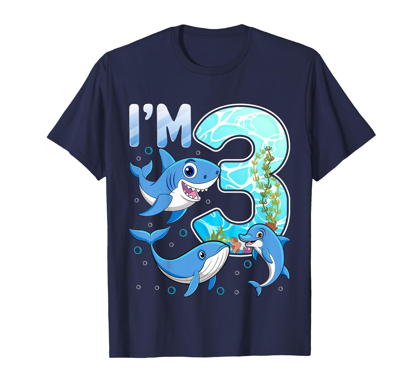 I'm 3 Years Old 3rd Birthday Party Shark Lover Kids T-Shirt