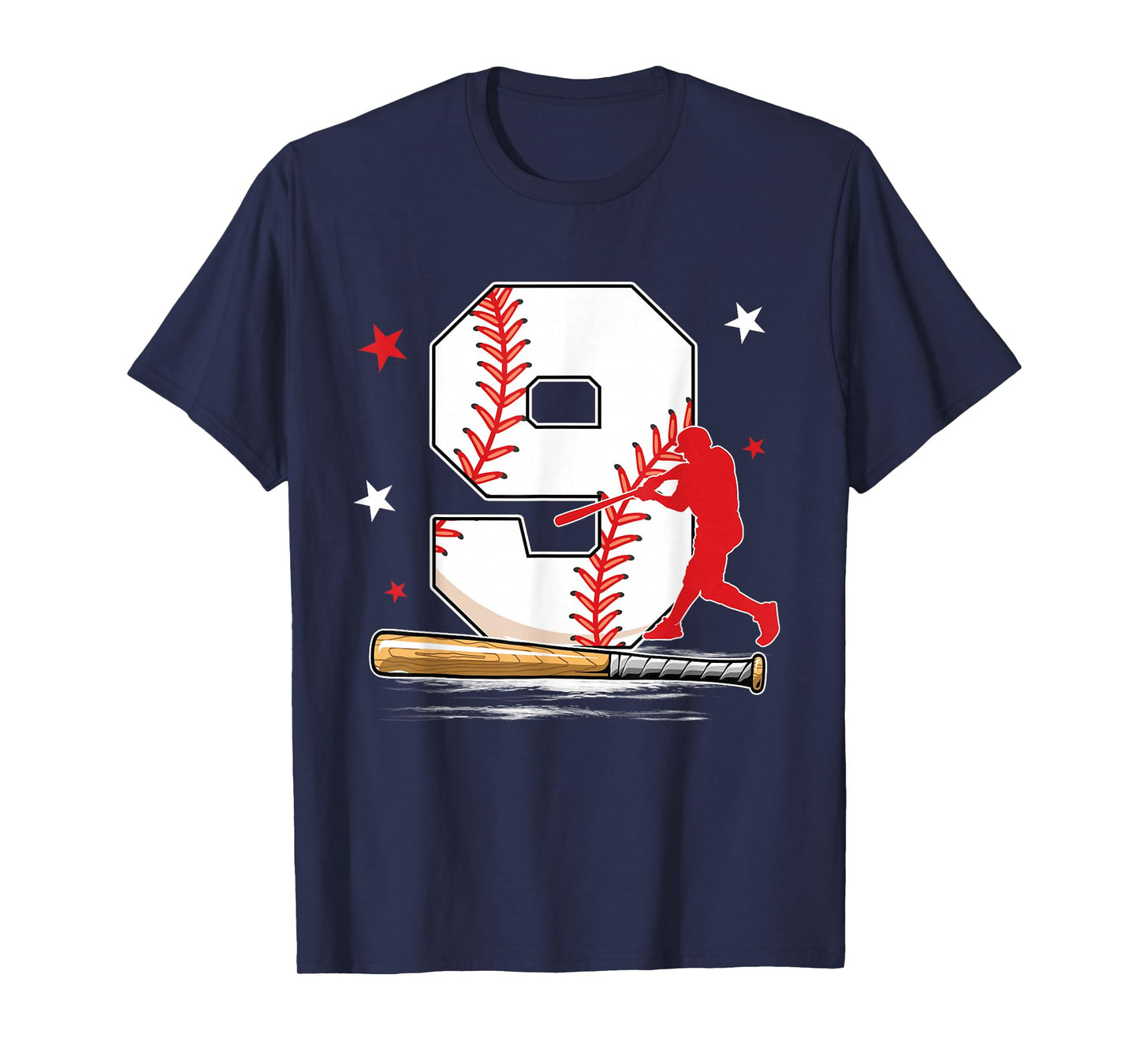 9 Years Old Baseball Birthday Boy 9th Bday Party T-Shirt