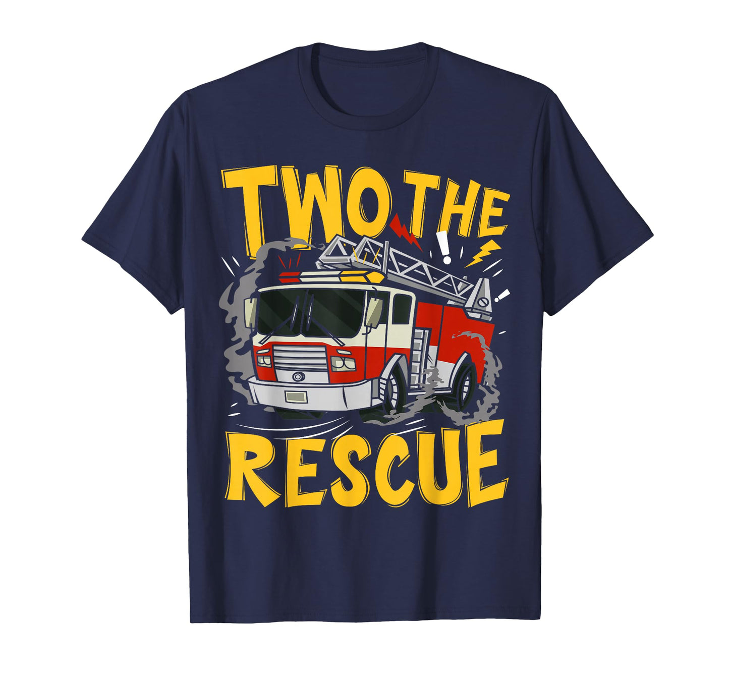 Two The Rescue Firetruck 2 Yr Old boy 2nd Birthday Party T-Shirt