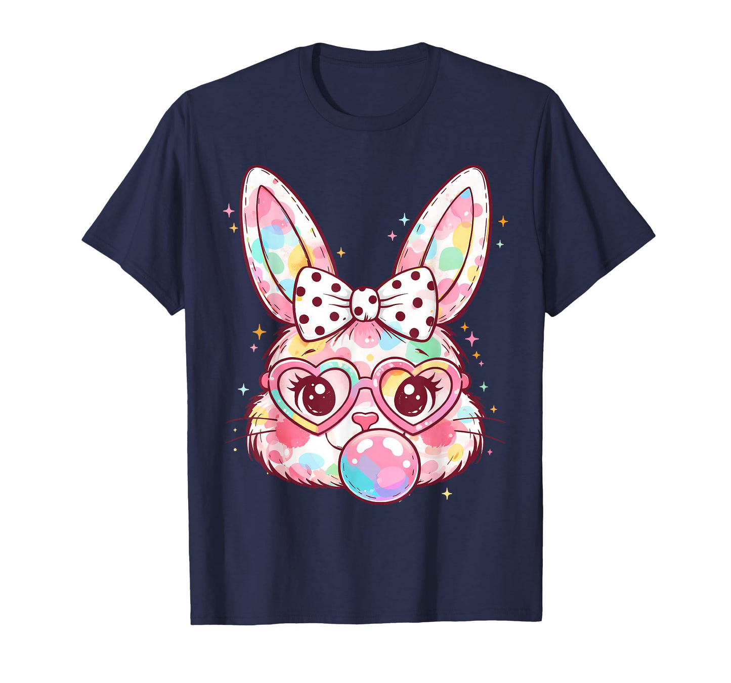 Girls Easter Cute Bunny Face Pink Easter Kids Girls Women T-Shirt