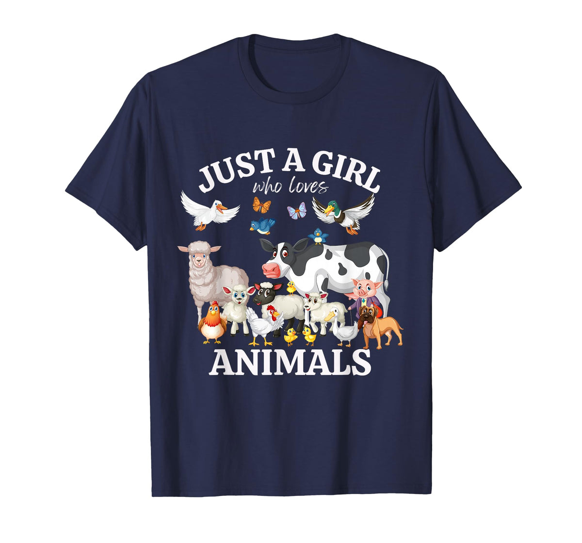 Just a Girl Who Loves Animals for Girls Who Love Animals T-Shirt