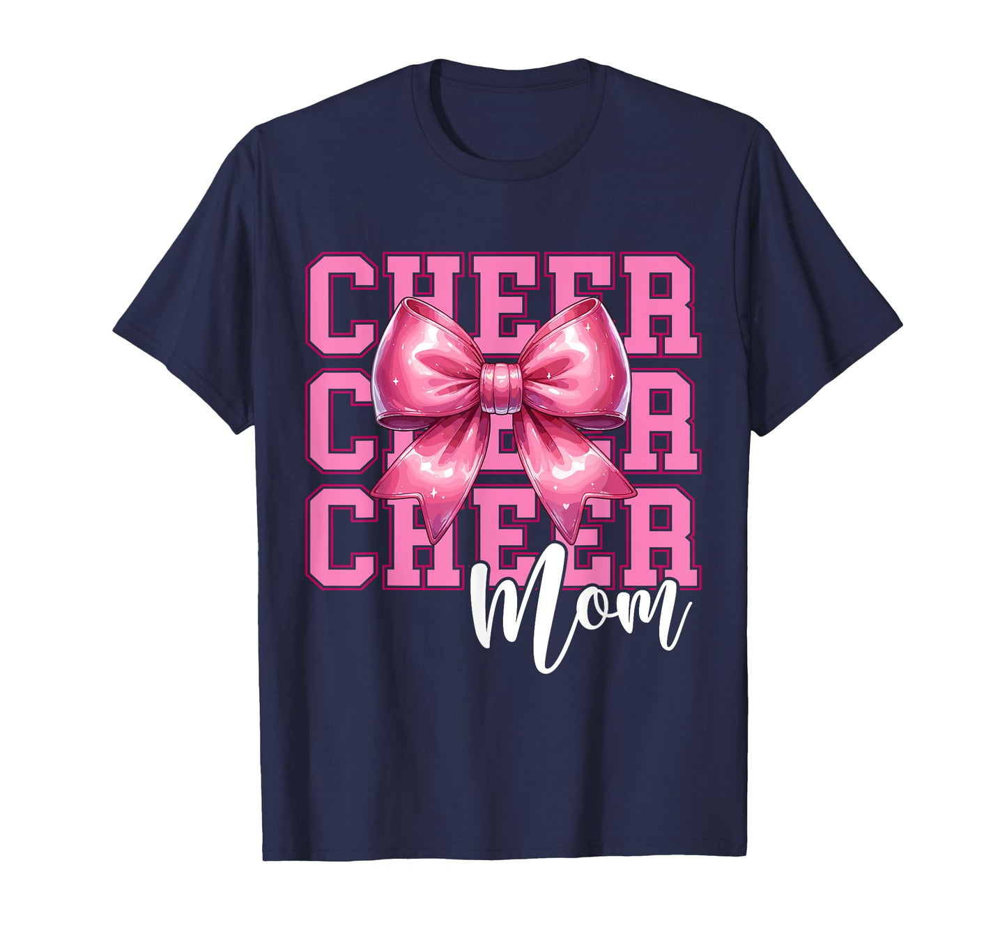 Cheer Mom Cheerleader Coquette Bow Mom Mother's Day T-Shirt