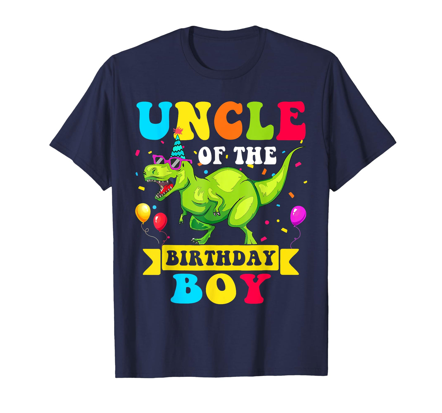 Uncle of the Birthday Boy T-Shirt Dinosaur Raptor Funny T-Shirt