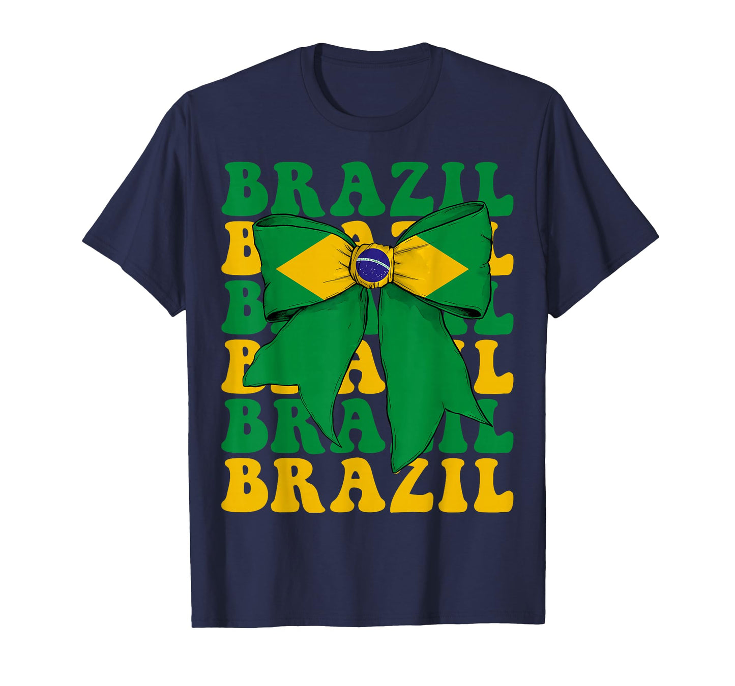 Brazil Brazilian Pride Coquette Bow Flag T-Shirt