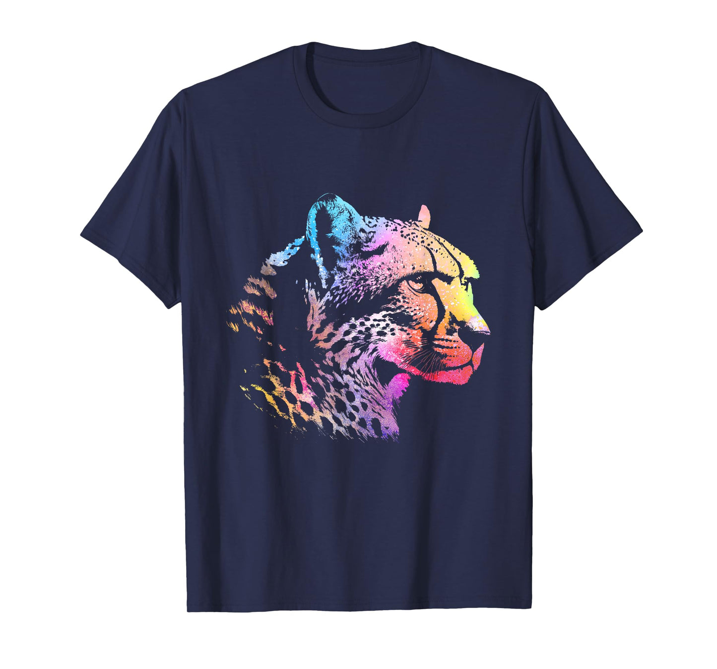 Rainbow Cheetah Face - Wildlife Safari Zookeeper Zoologist T-Shirt