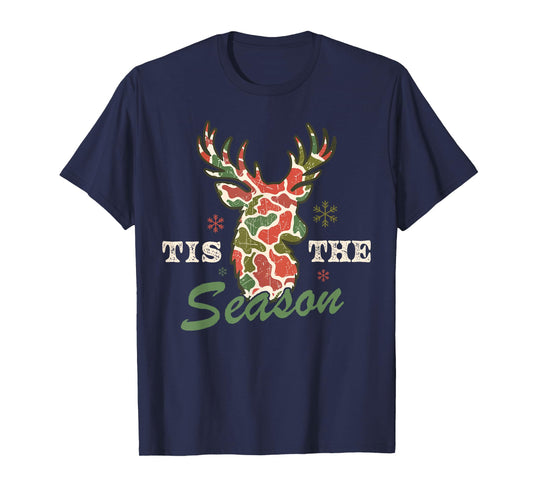 Christmas Camo Holiday Hunting Reindeer Deer Xmas Lights T-Shirt
