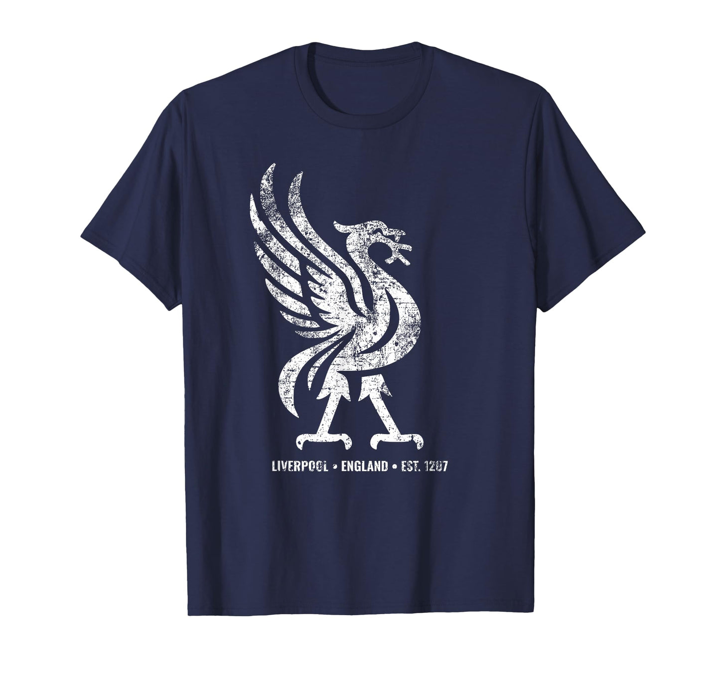 Liverpool England Est. 1207 Colossal Liverbird White Aged T-Shirt