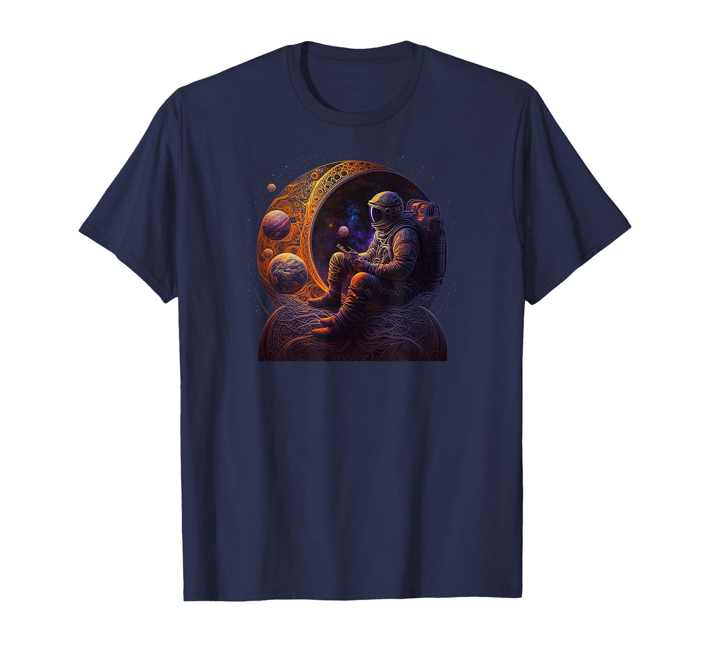 Meditating Astronaut Planets Meditation Astral Travel T-Shirt