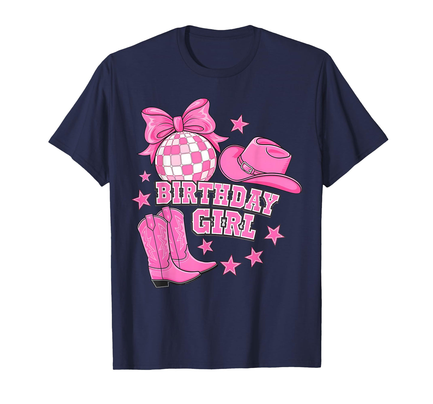 Birthday Cowgirl Western Disco Birthday Girl Party T-Shirt
