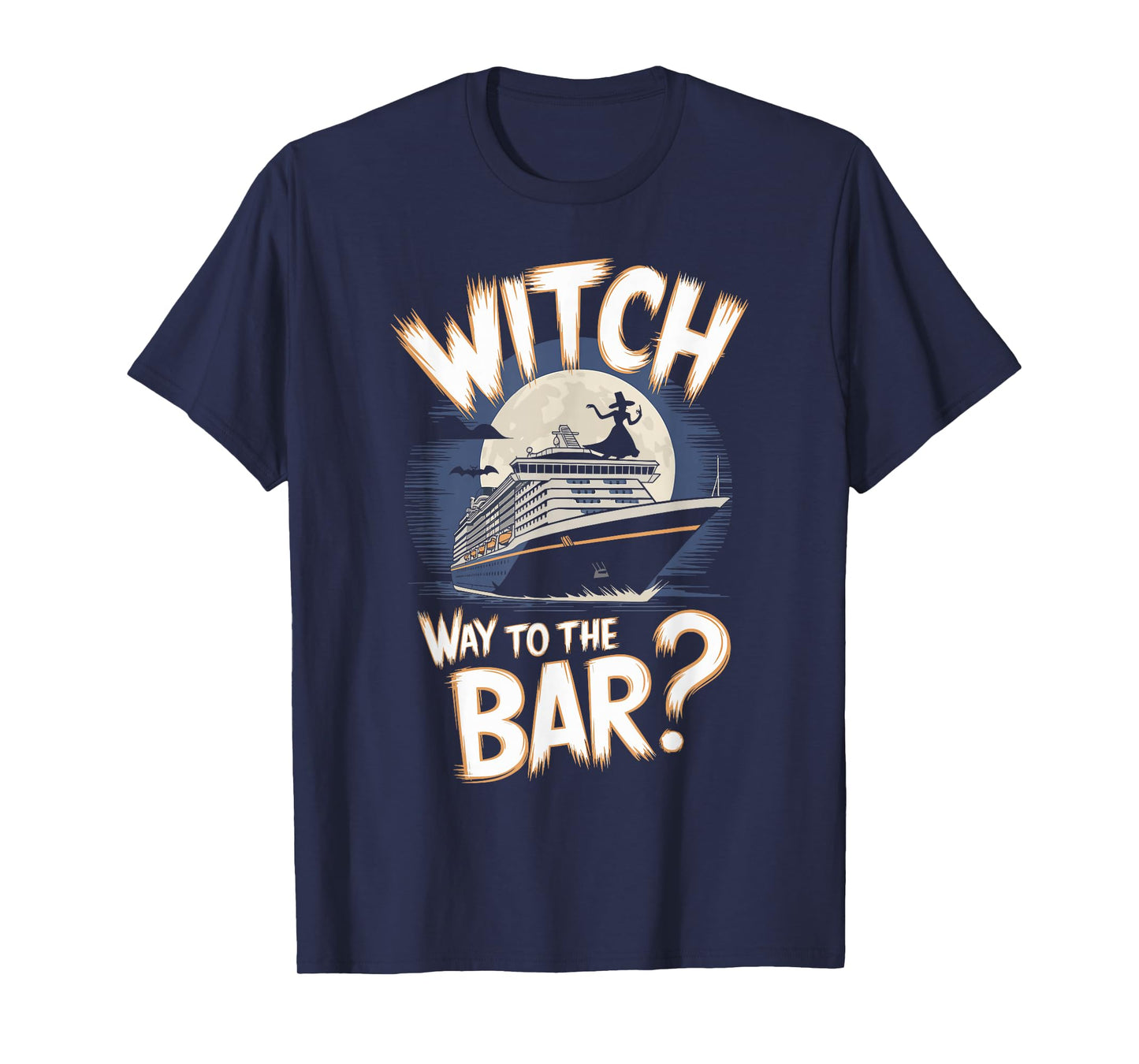 Witch Way to the Bar Funny Halloween Cruise T-Shirt