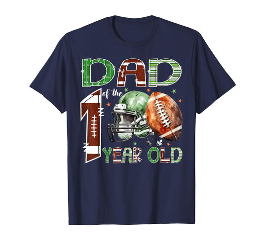 Dad of The 1 Year Old Football Lover 1st Birthday Boy T-Shirt