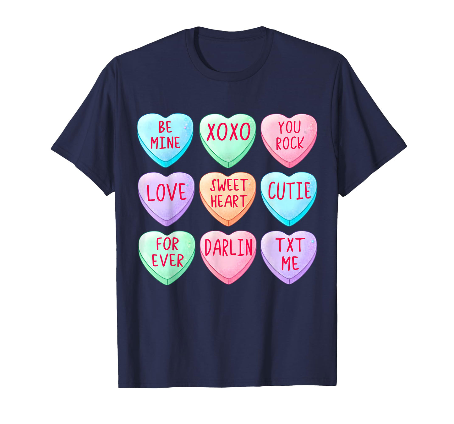 Candy Sweet Hearts Love Valentines Day Shirt Women Girls T-Shirt