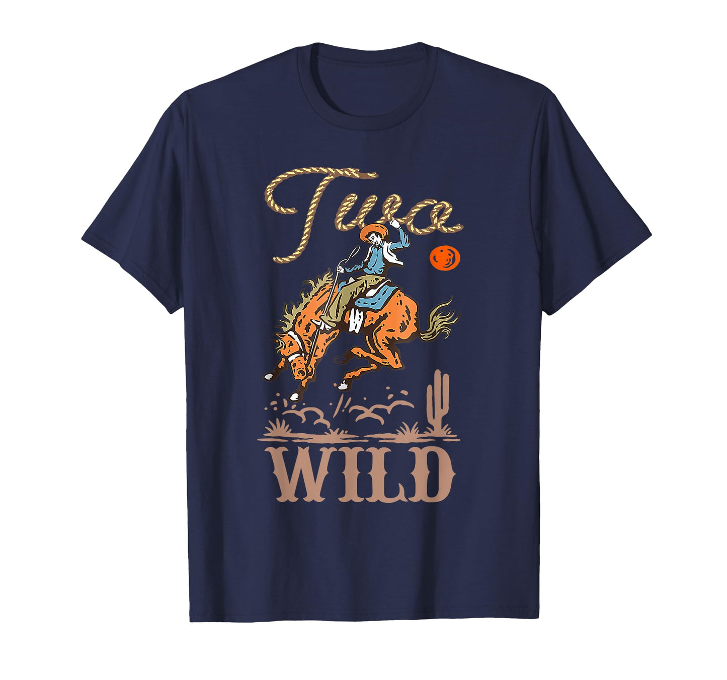 Kids Two Wild Cowboy Western Rodeo 2nd Birthday Boy 2 Yr Old T-Shirt