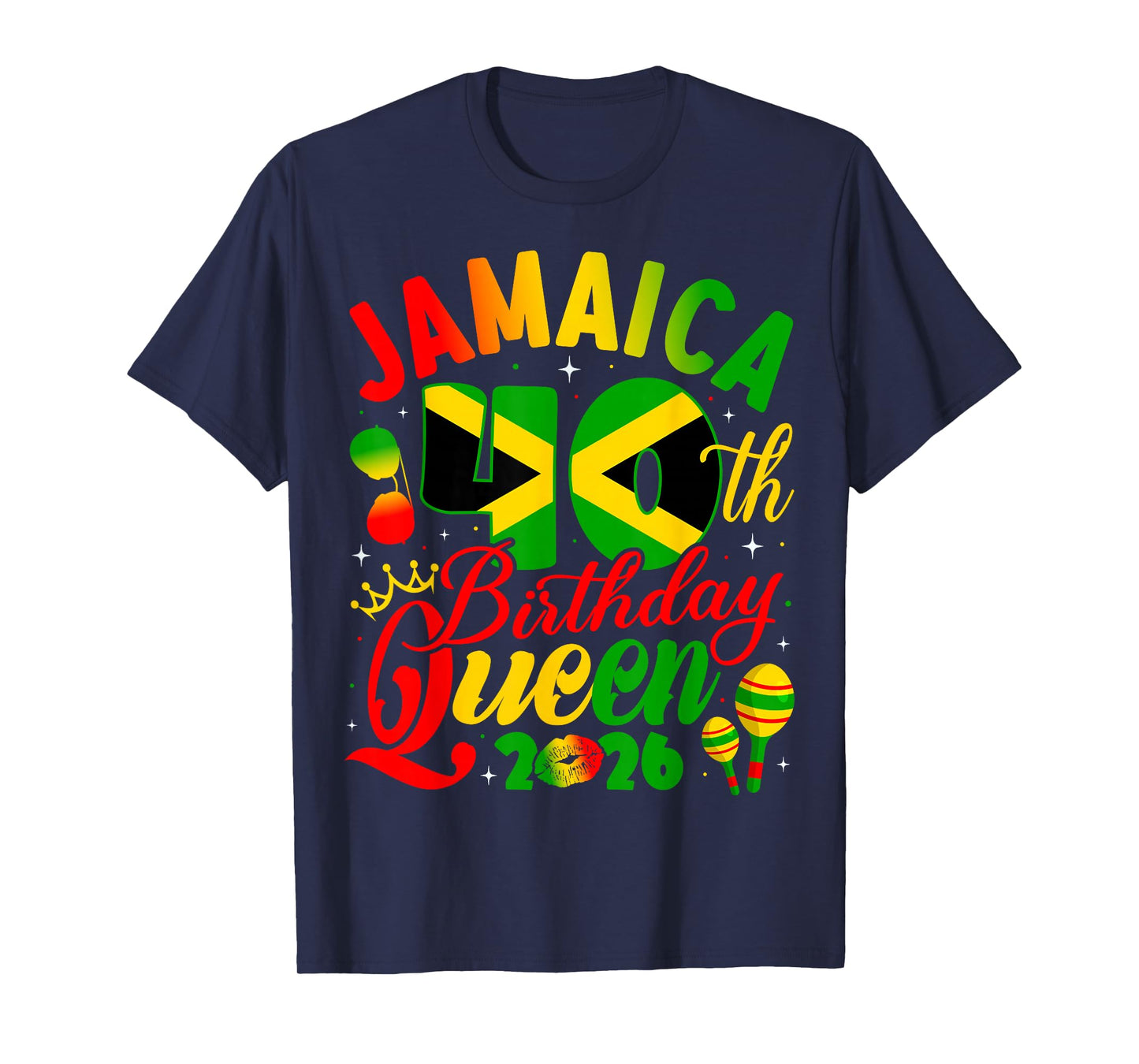 40th Birthday Queen Jamaica Girl Matching Party 2026 T-Shirt