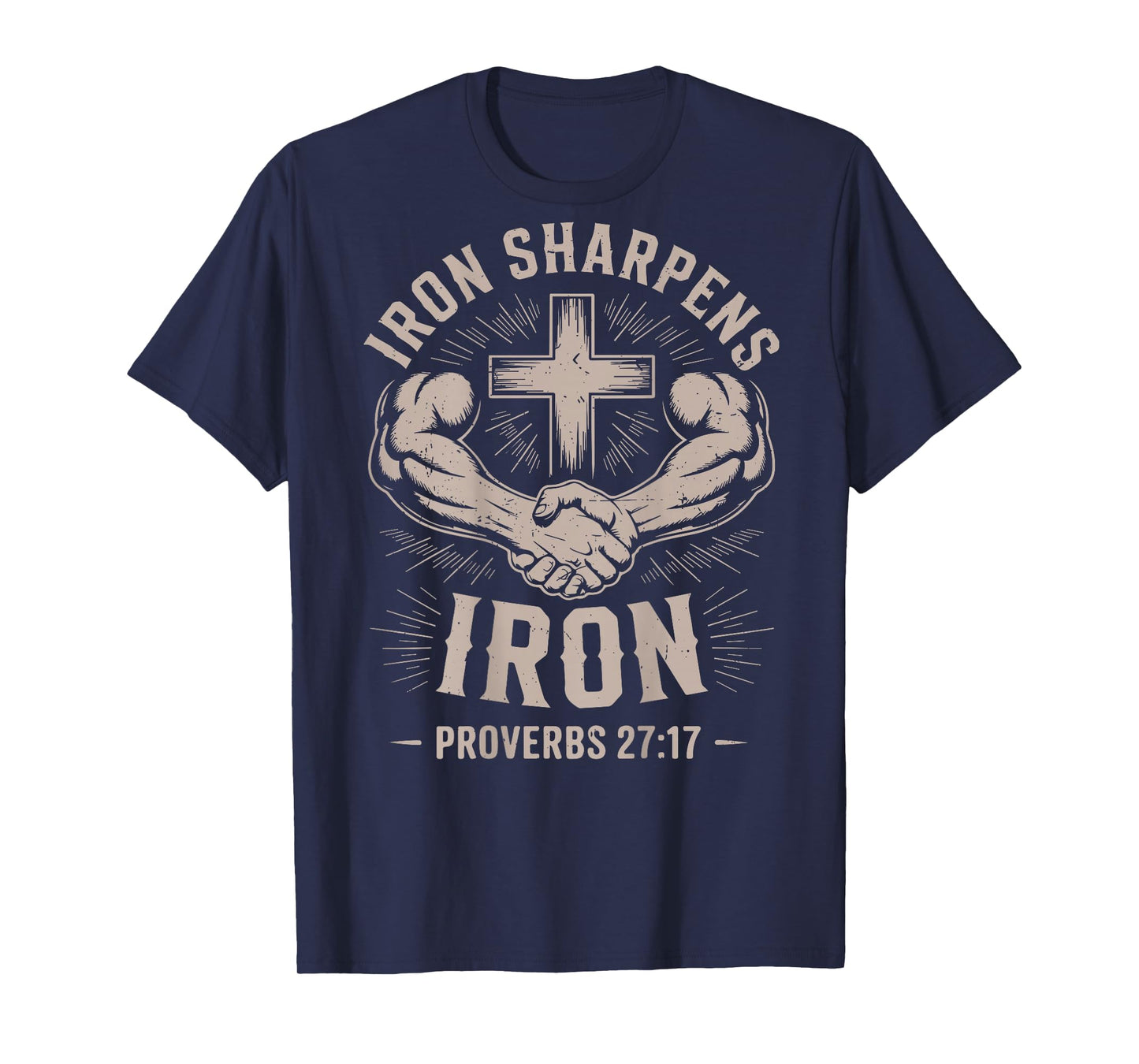 Christian Workout Iron Sharpens Iron Jesus Gym Bible Verse T-Shirt