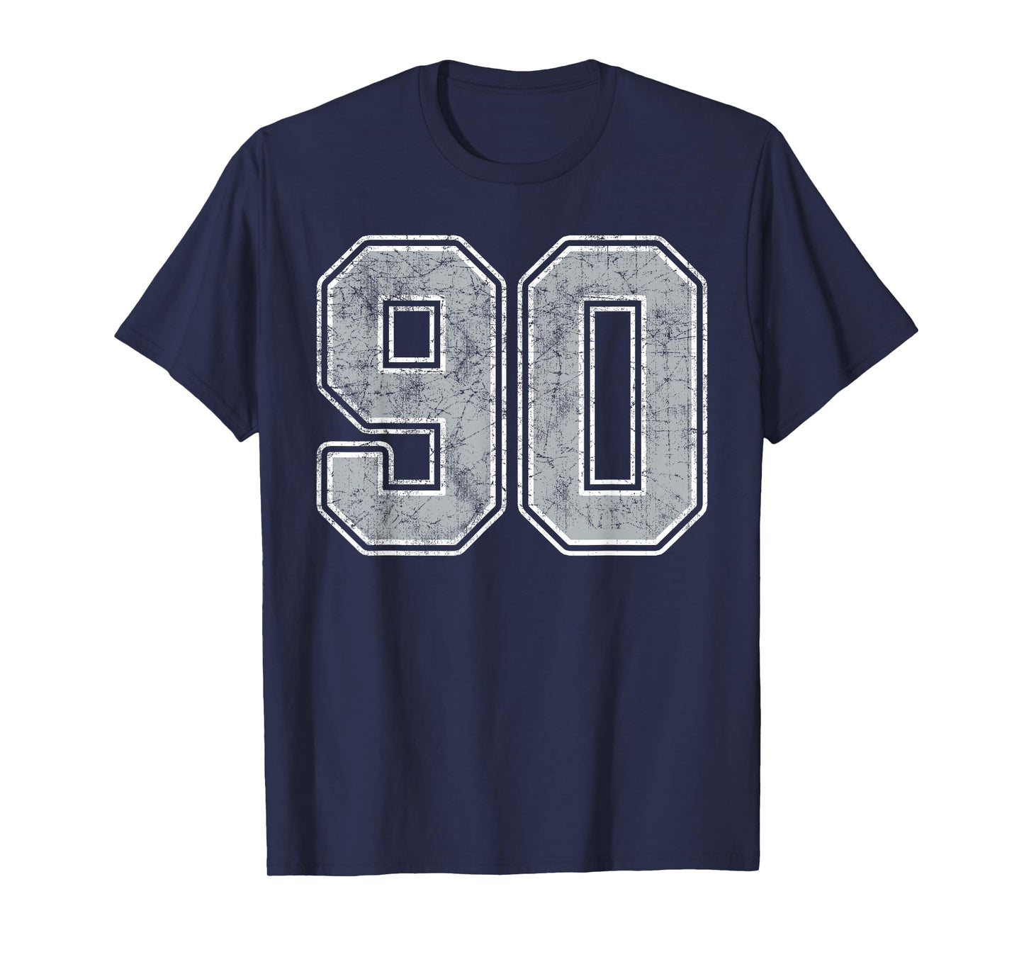 Silver White Number 90 Jersey Player Uniform #90 T-Shirt