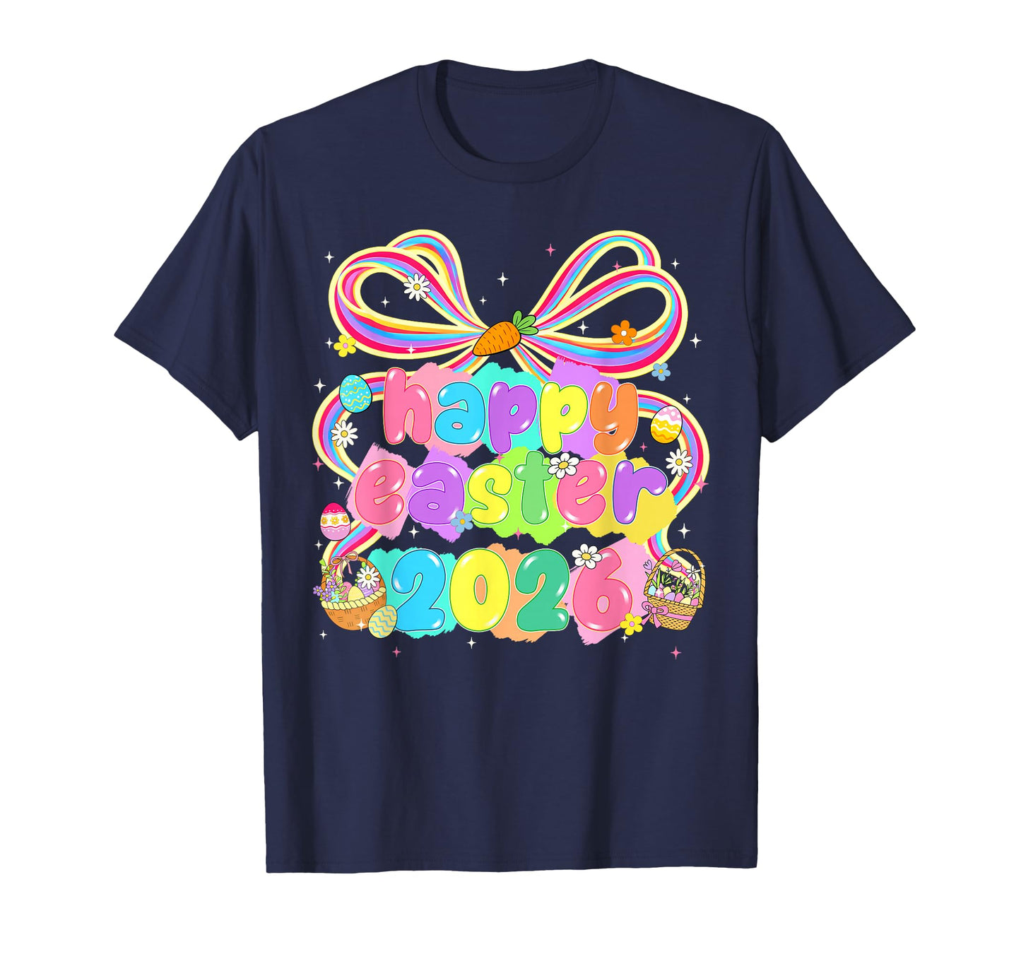 Happy Easter 2026 Coquette Rabbit Bunny Family Women Girl T-Shirt