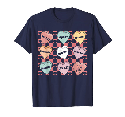 Special Education Teacher Heart Candy Valentines Autism T-Shirt