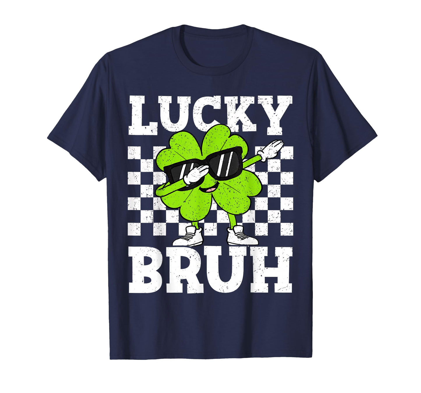 Boys St Patricks Day Kids Lucky Bruh Dabbing Shamrock Clover T-Shirt