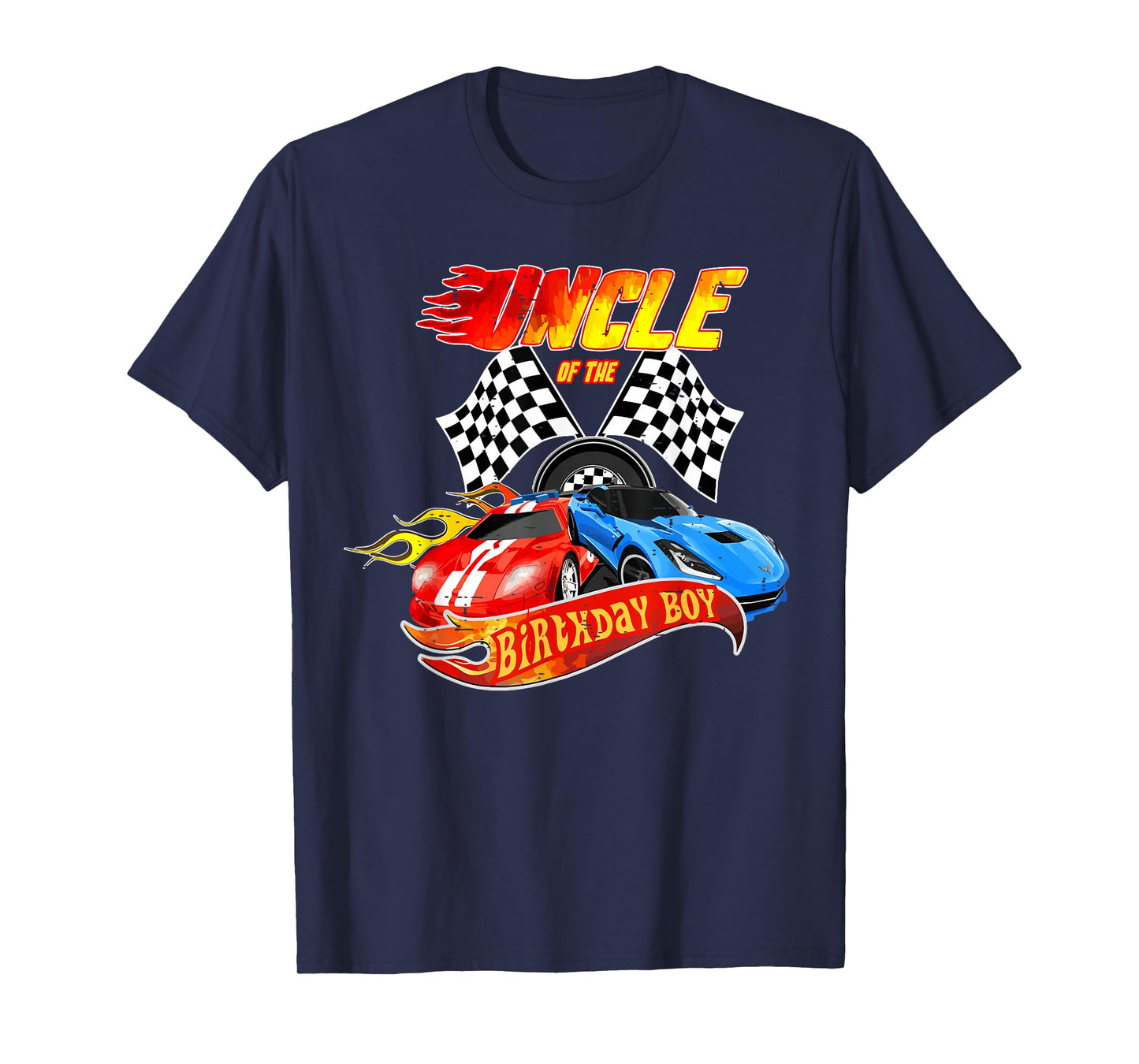 Uncle Of The Birthday Boy Race Car Birthday Party Racing T-Shirt