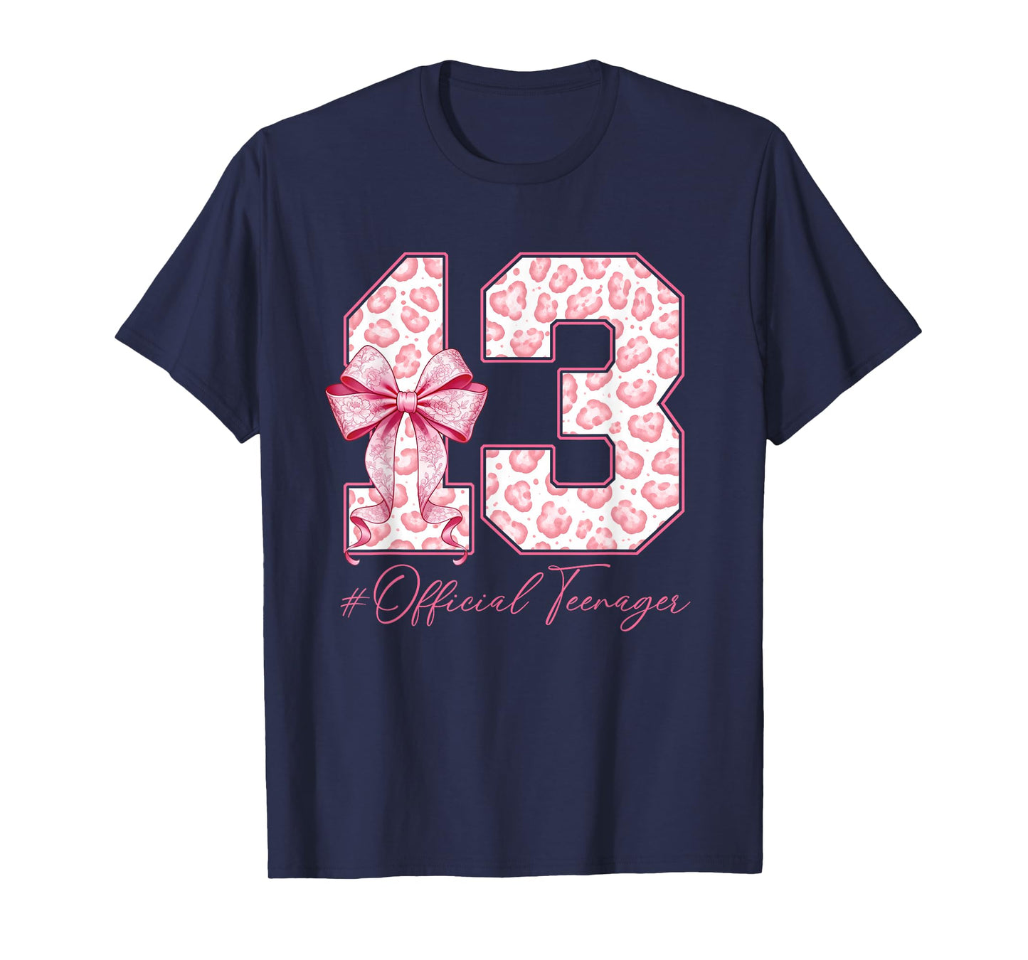 13th Birthday Official Teenager Coquette Bow 13 yr Old Girl T-Shirt