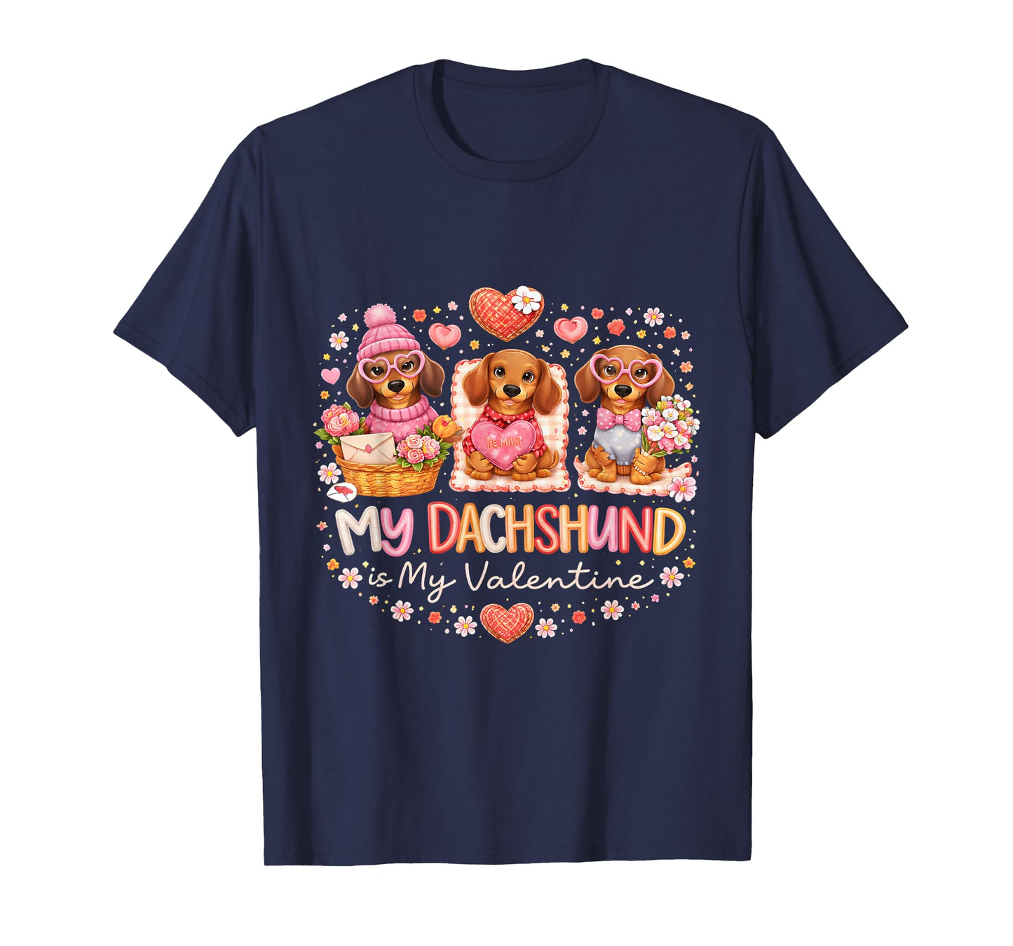 Dachshund Valentine Gift for Dog Lovers and Pet Owners T-Shirt