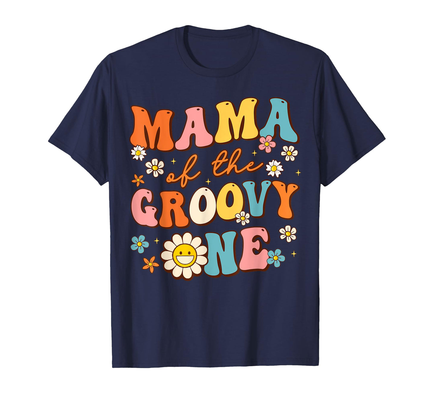 Mama Of The Groovy One 1st Birthday Pregnancy Announcement T-Shirt