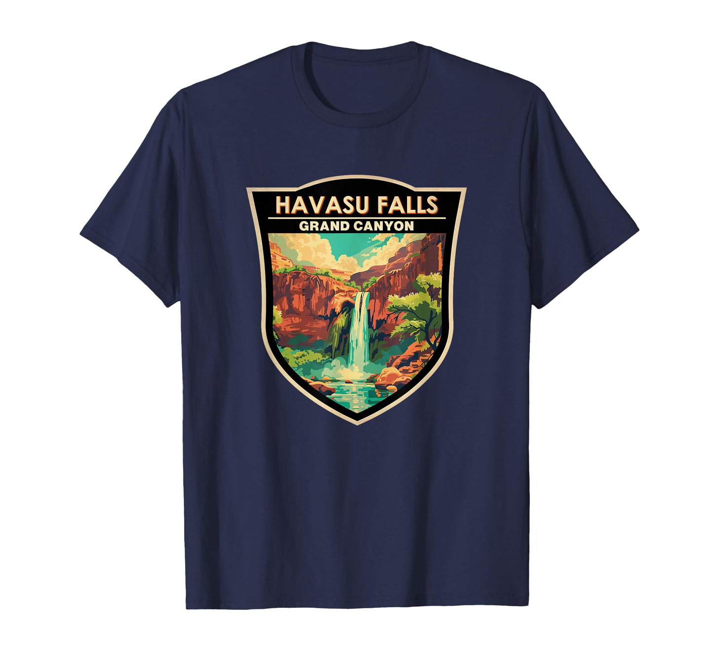 Havasu Falls Grand Canyon Landmark Badge Vintage T-Shirt