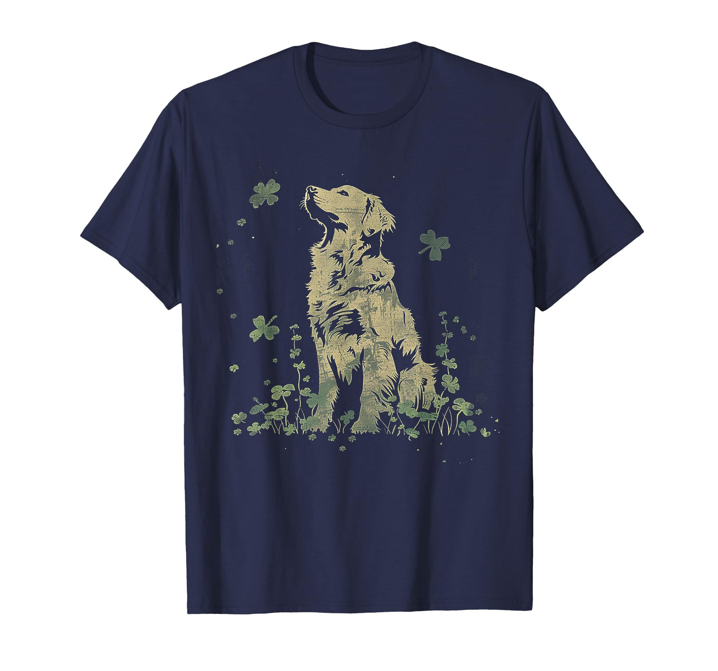 Golden Retriever Dog Saint Paddys Shamrock St. Patrick's Day T-Shirt