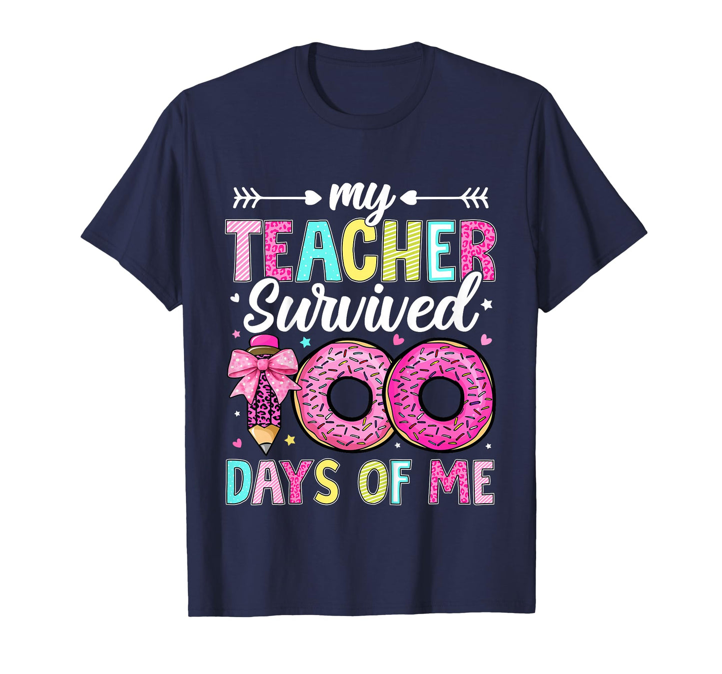 Kids My Teacher Survived 100 Days of Me 100th Day of School Girls T-Shirt