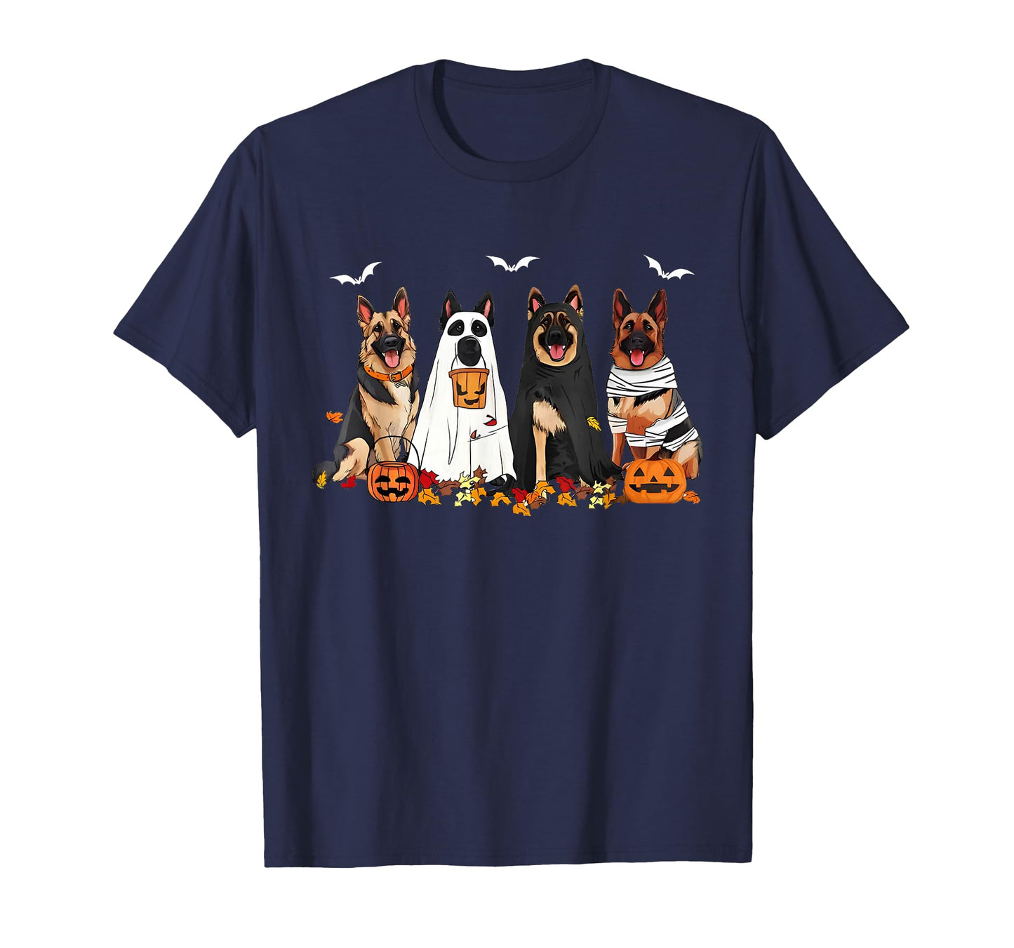 Funny Ghost German Shepherd Halloween Dog Mom Dog Witch T-Shirt