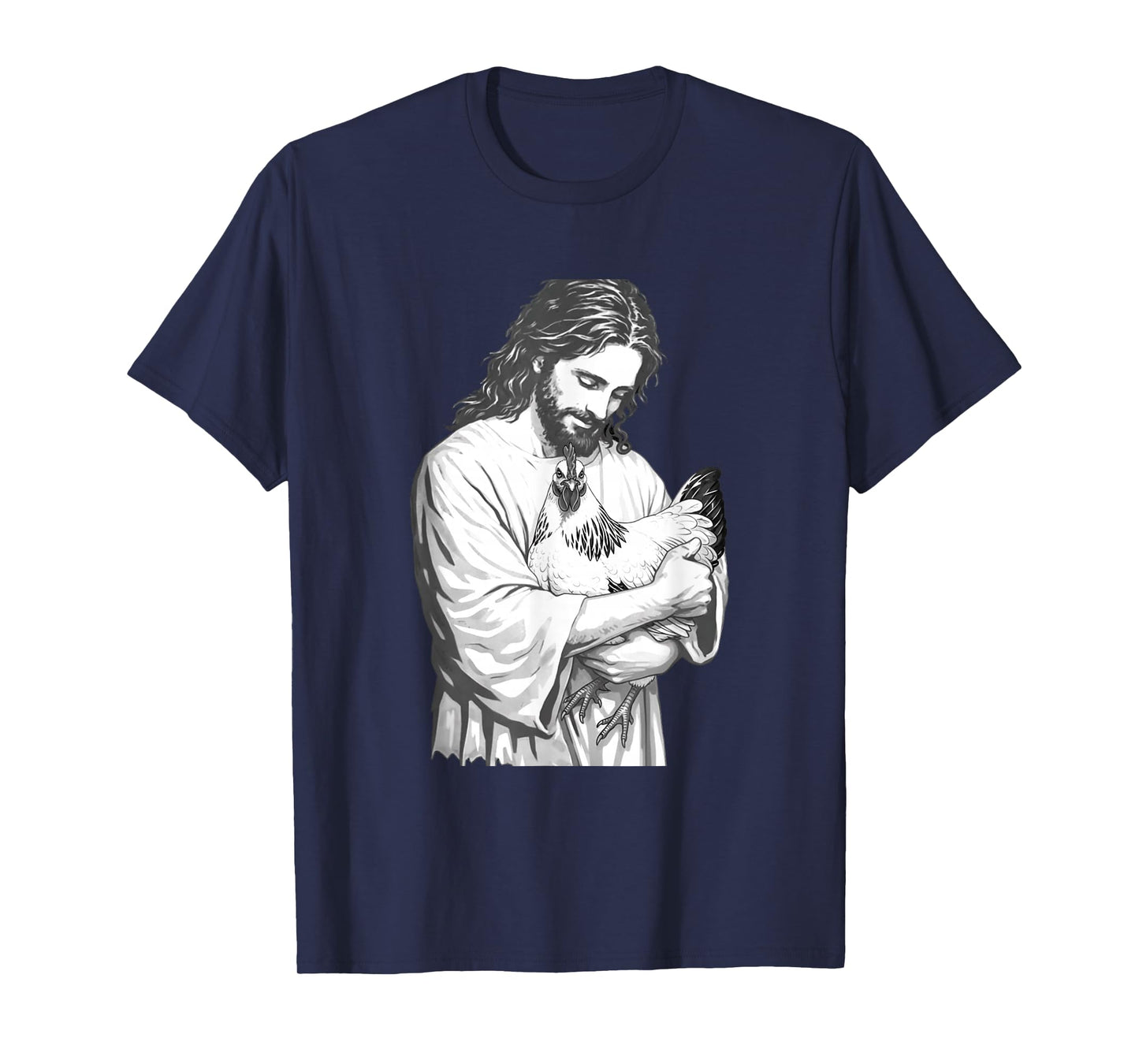 Funny Jesus Holding Chicken Christian Farm Animal Faith T-Shirt