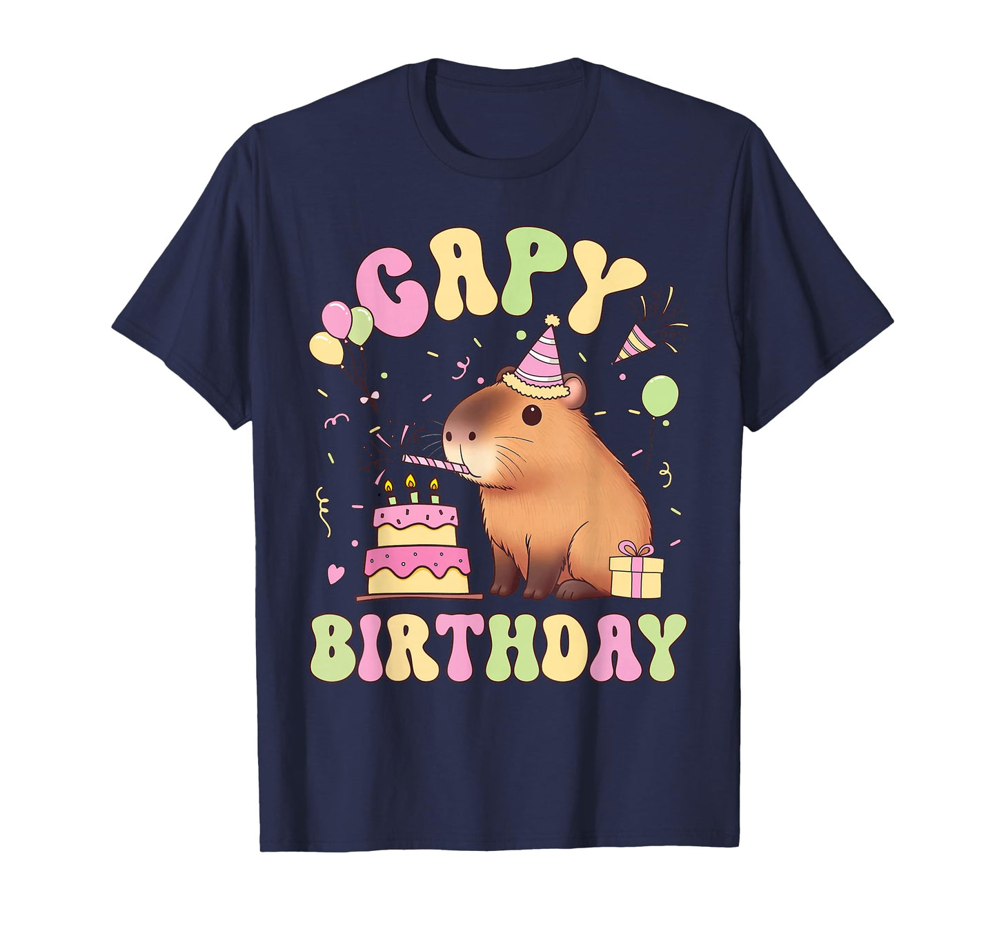 Funny Cute Capy Birthday Funny Capybara Animals Boys Girls T-Shirt