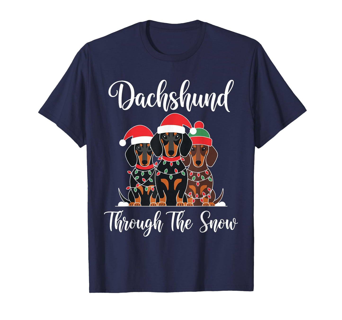 Dachshund Christmas Pajamas Shirt Dachshund Through The Snow T-Shirt