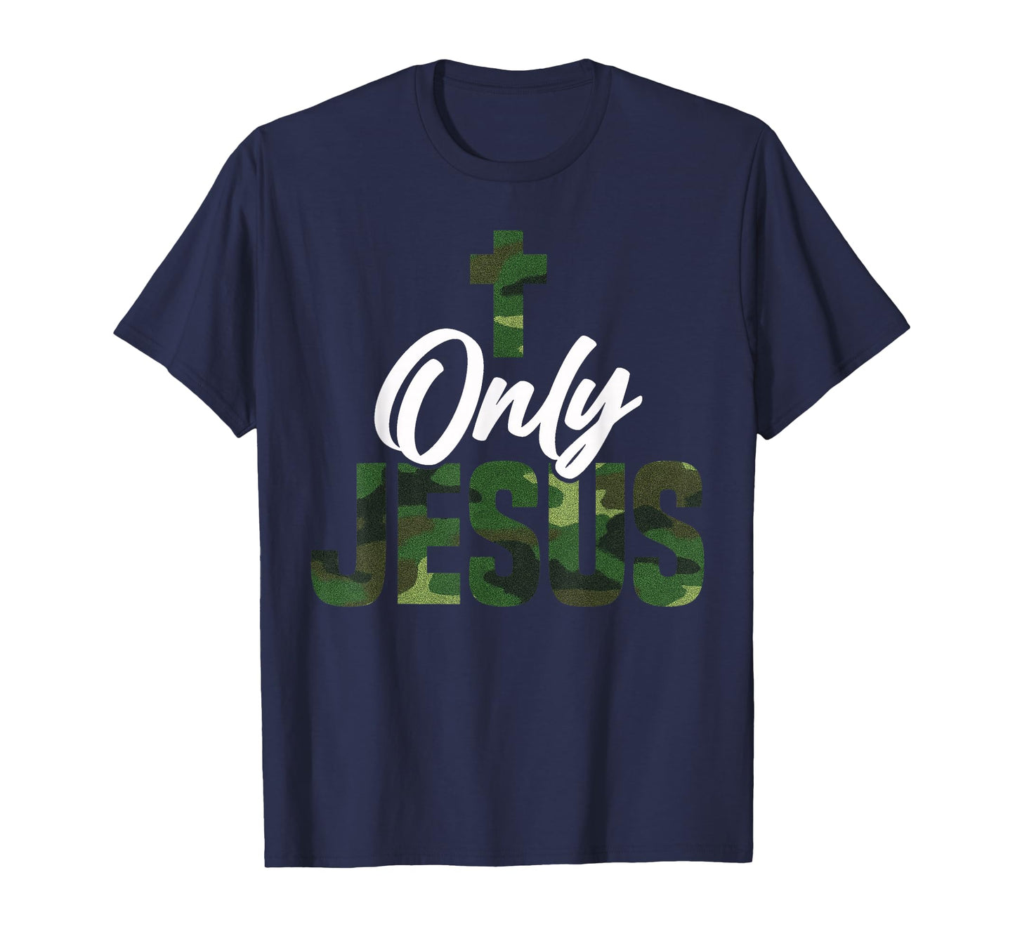 Vintage Jesus Cross Camo Christian Saying Faith T-Shirt