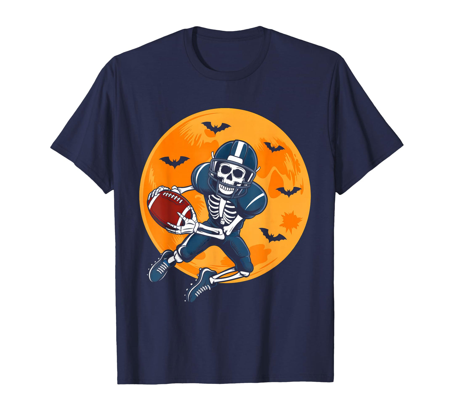 Skeleton Playing Football Halloween Costume Boys Men Kids T-Shirt