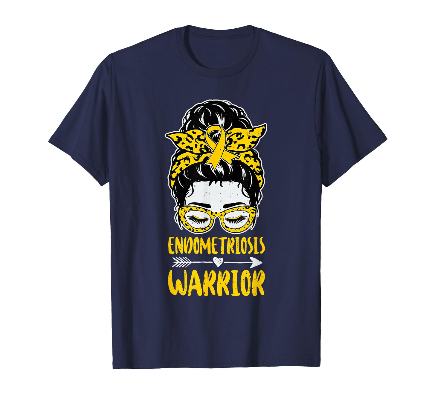 Endometriosis Warrior Awareness Yellow Ribbon Endo Womens T-Shirt