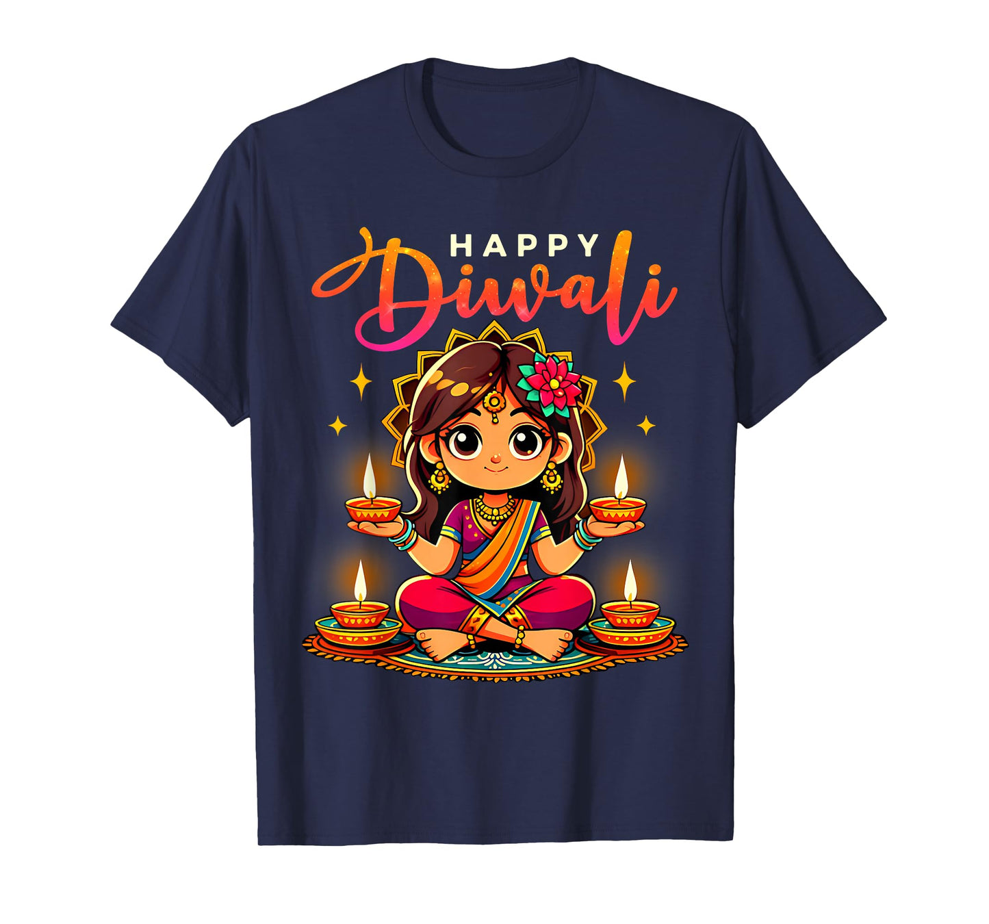 Happy Diwali Funny Festival Proud Indian Girl Kids Toddlers T-Shirt