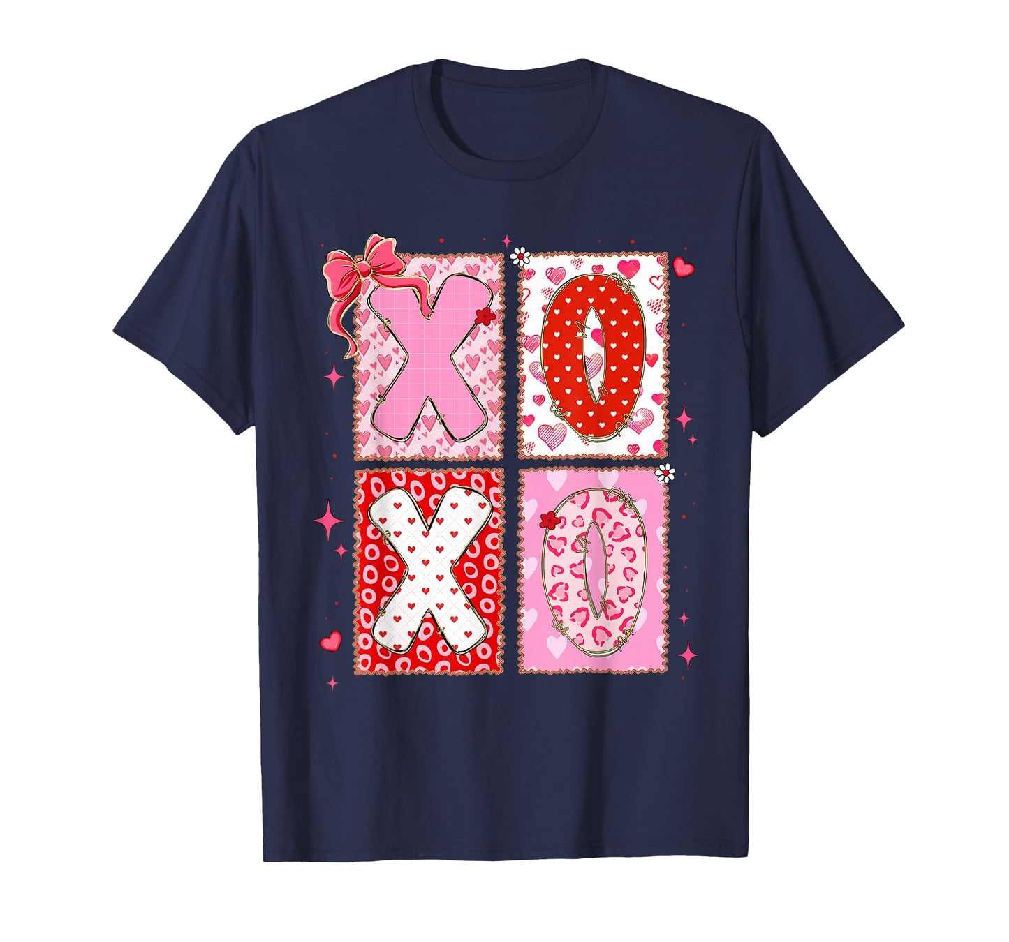 Valentine XOXO Preppy Heart Coquette Bow Girl Kid Women T-Shirt