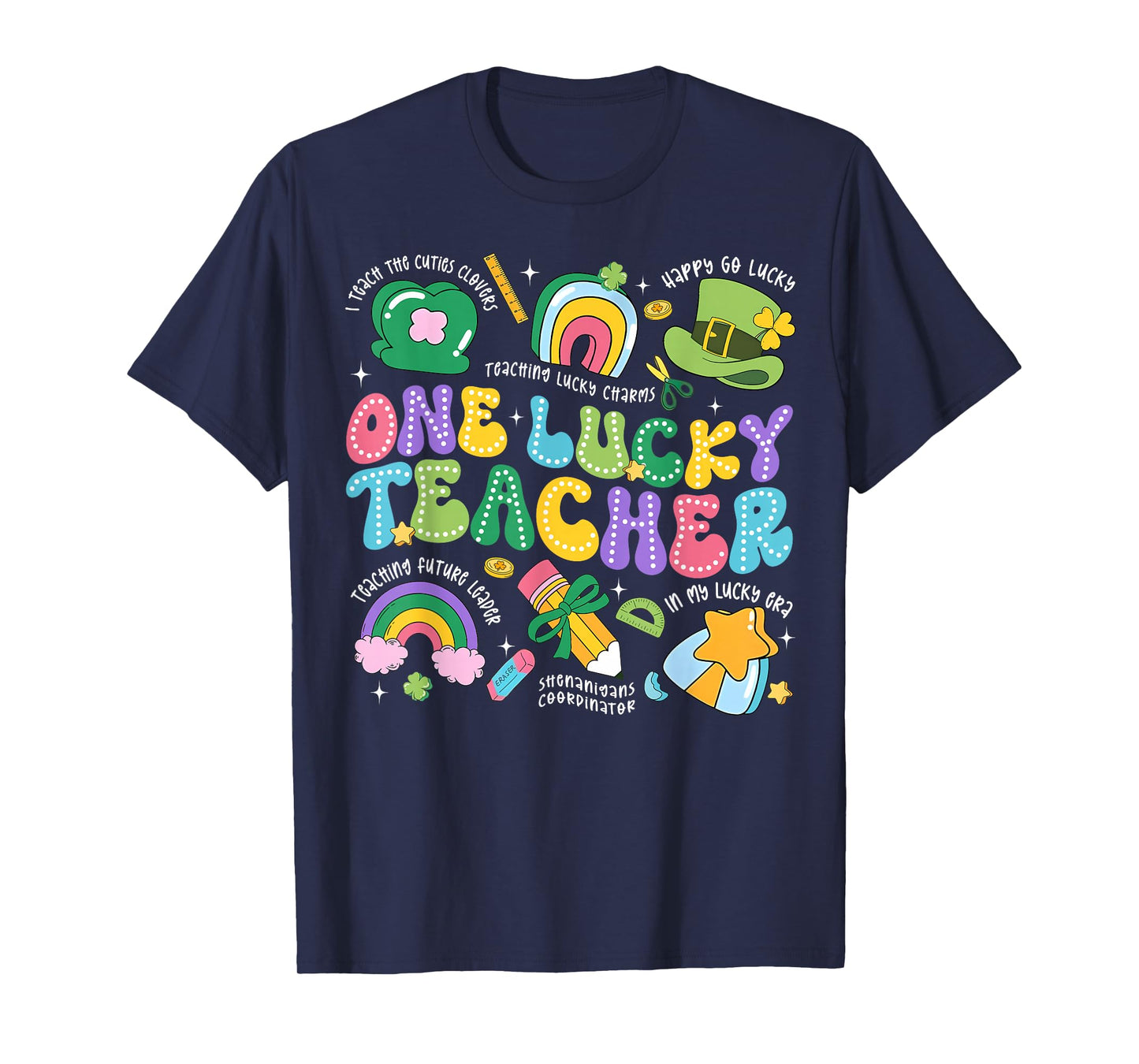 One Luckey Teacher St. Patrick's Day Irish Girl Kid Teacher T-Shirt