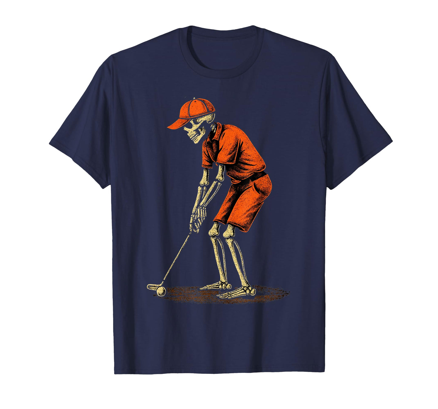 Skeleton Golf Halloween Golfer Golf Player Funny Men Dad T-Shirt